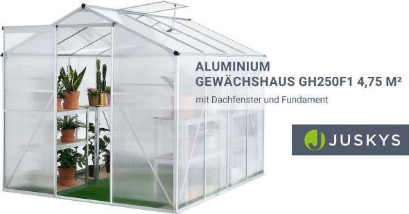 Actual product image Juskys Greenhouse with skylight and foundation