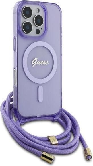 Image du produit Guess GUHMP16XHCTSGNSU iPhone 16 Pro Max 6.9" fioletowy/pourpre hardcase Cord Cord Script MagSa