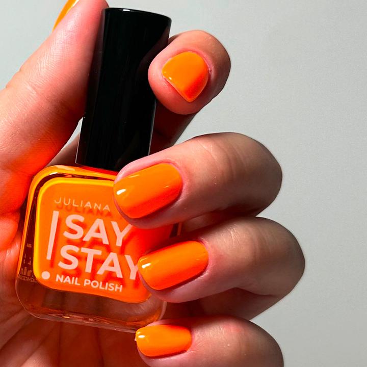 Actual product image Juliana Nails Say Stay! Nail Polish Neon Trending Tangerine (Neon Trending Tangerine, Colour paint)