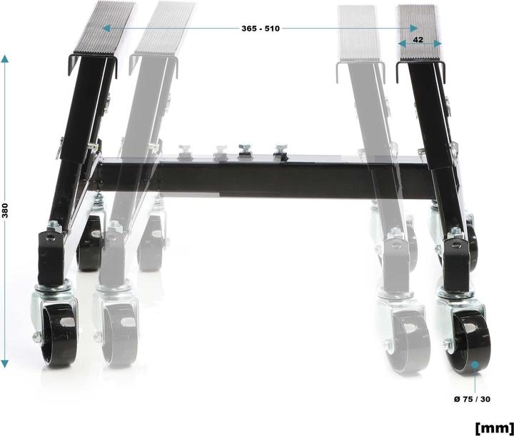 Actual product image Wiltec Mounting Stand w/Wheels Lifting Platform Rolling Hoist Support up to 680kg for Motorbikes ATV
