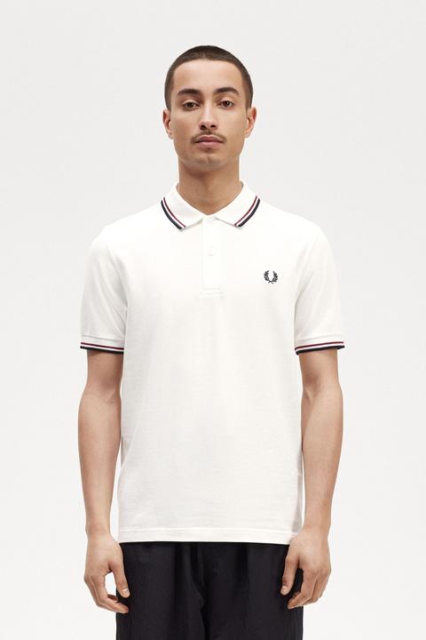 Actual product image Fred Perry Twin Tipped Polo Shirt Short Sleeve Snow White (L)