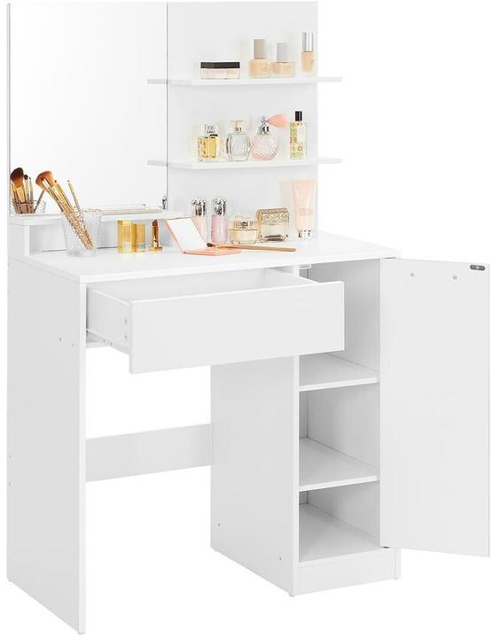 Image du produit Vasagle Coiffeuse blanche rectangulaire, structure de joues blanche, 80,0 cm 132,0 cm