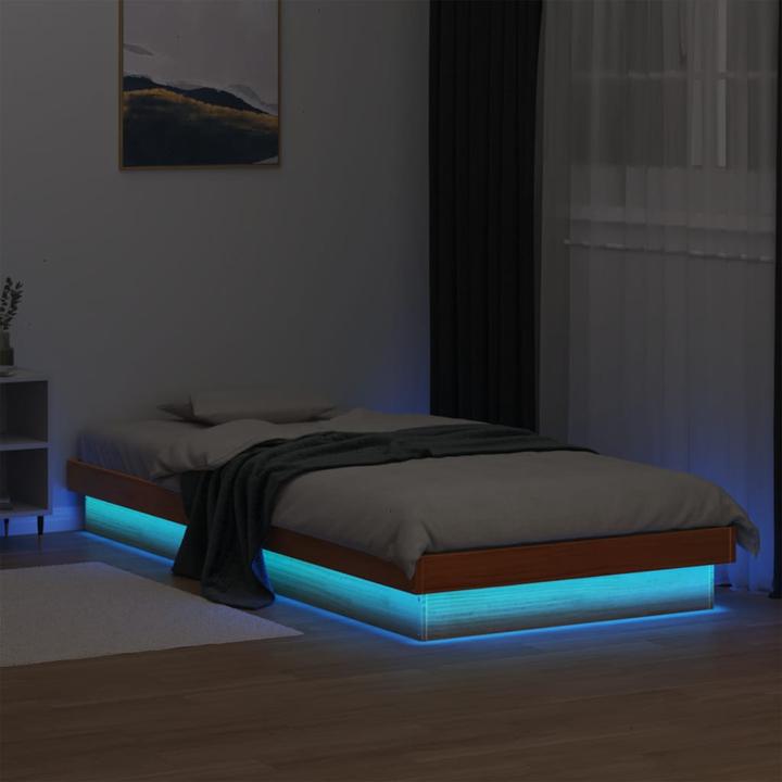 Produktbild VidaXL Bett mit LED-Beleuchtung Kiefer (160 x 200 cm)