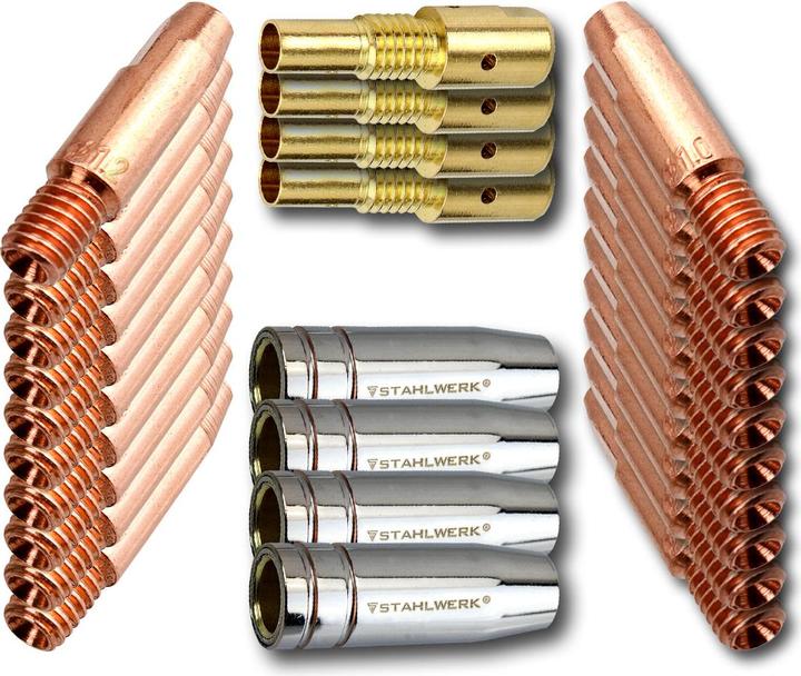 Immagine prodotto Stahlwerk Set di parti di usura in alluminio MIG MAG da 28 pezzi per torce di saldatura AK25/MB25