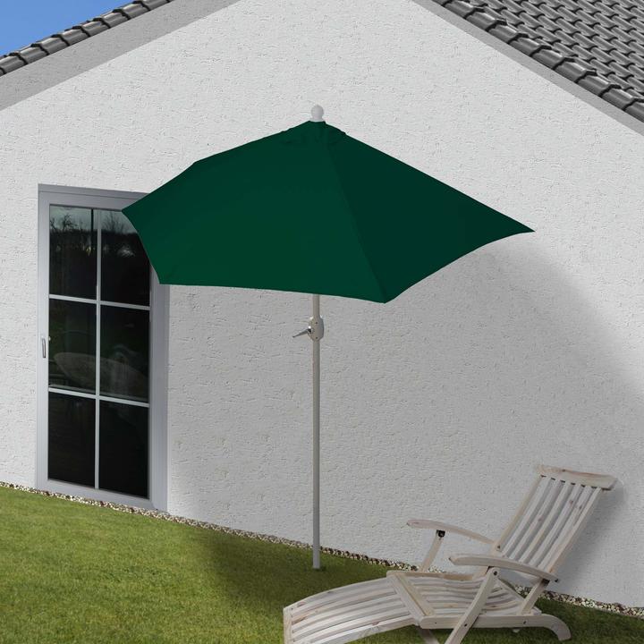 Actual product image Mendler Parasol half-round Parla, UV 50+ polyester/aluminium, 300cm green without stand (2.85 m)