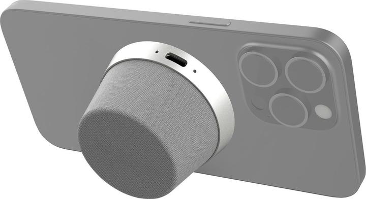 Actual product image 4smarts Bluetooth speaker SoundForce MagSafe compatible silver/grey (12 h, Rechargeable battery operated)