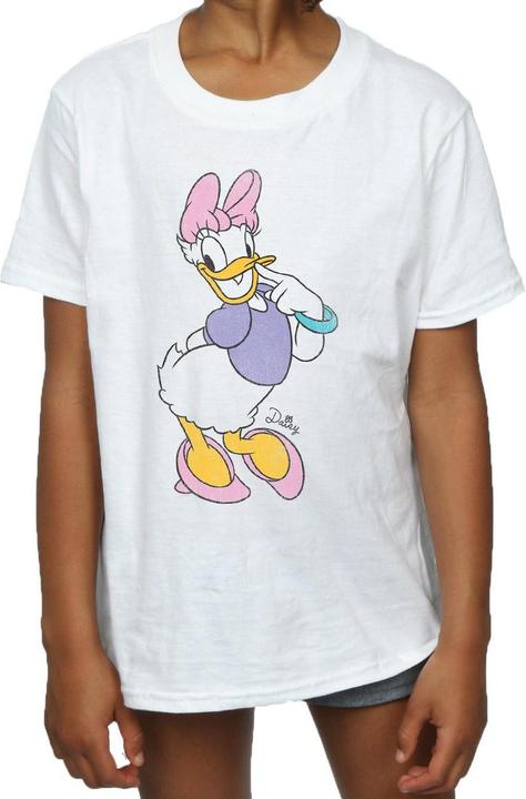 Disney Girls Classic Daisy Duck Cotton T-Shirt (116)