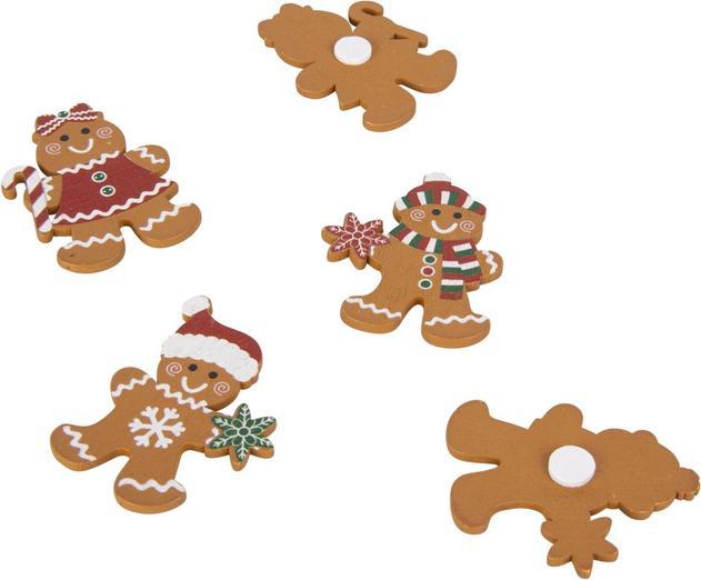Actual product image MICA Living Decorative gingerbread figures - brown/white/red - approx. 4.5 cm - 24 pieces (24 -part)