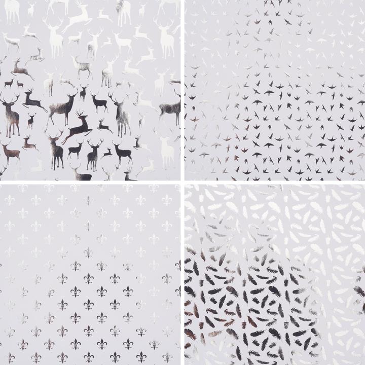 Produktbild Gebrüder Bertels Faltpapier "Silver X-Mas", 15 x 15 cm, 32 Blatt (110 g/m², 32 x)