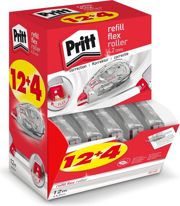 Pritt Correction roller Refill Flex Dimensions: 4.2 mm x 12 m (W x L) Package contents: 16 p