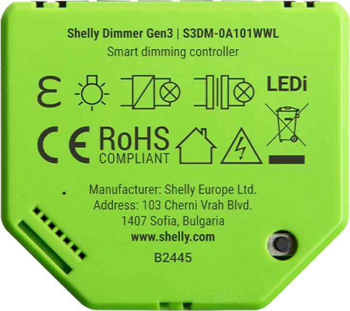 Image du produit Shelly Dimmer Gen3 (Actionneur de variateur)