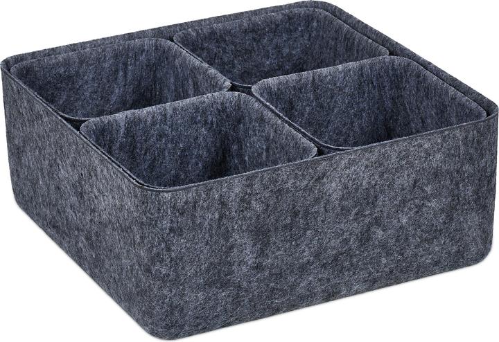 Actual product image Relaxdays 5pcs. drawer organiser set (5 x, 25 x 25 x 10.5 cm)