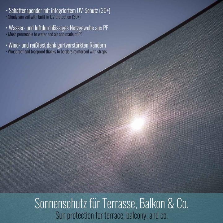 Image du produit Toboli Voile d’ombrage Carrée 4x4m Protection Vent Soleil UV 30+ Auvent Jardin Patio Extérieur
