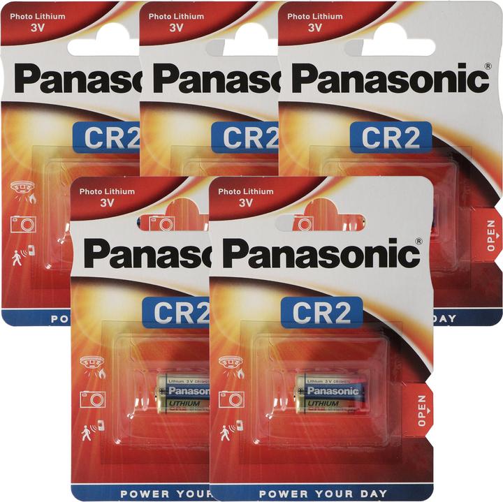 Actual product image Panasonic Batterie CR2 Lithium Batterie CR2EP, CR-2 Batterie 5er Pack (5 pcs., CR2, 850 mAh)