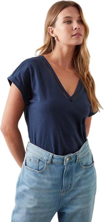 Dorothy Perkins Broderie Baumwolle VAusschnitt TShirt (S)