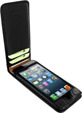 Actual product image Piel Frama Classic Magnetic Race Edition Leather Case for Apple iPhone 5/5S - Black/Red (Apple iPhone 5)