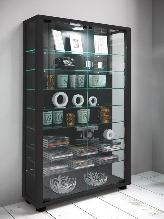 Image du produit VCM Stand de collection Vitrine bois verre Lumo Mini (59 x 18 x 90 cm)