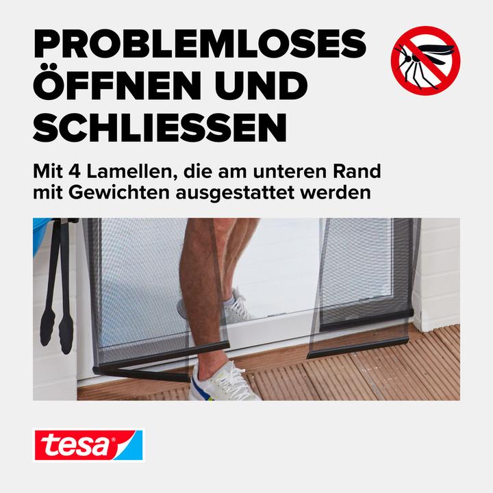 Actual product image tesa Insect screen STANDARD slatted door, curtain with Velcro fastener, without drilling (95 x 220 cm)