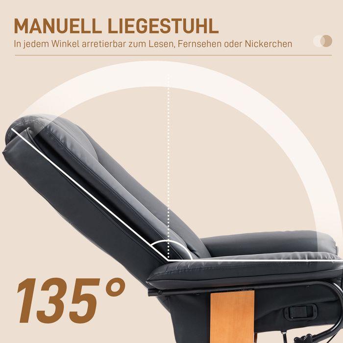 Immagine prodotto Swisshandel24 Relaxsessel Drehbar, Fernsehsessel, bis 150 kg, Kunstleder, Schwarz