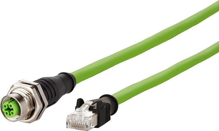 Immagine prodotto Metz Cavo di collegamento M12, codice D, 0,3 m, AWG 26/19, Cat.5, presa M12 dritta - spina RJ45 (S/UTP, CAT5e, 0.30 m)