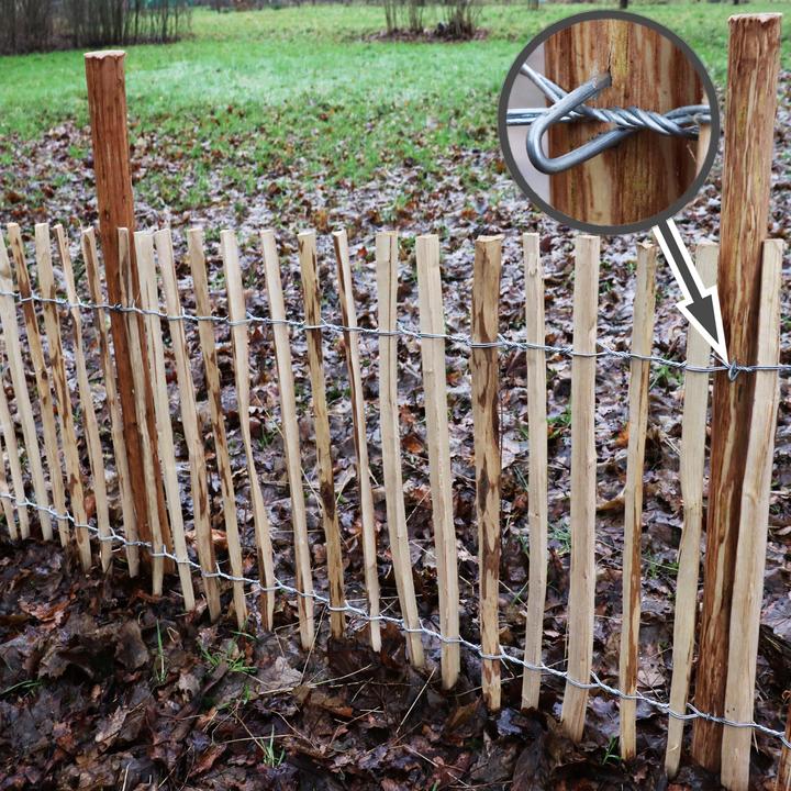 Produktbild Aquagart 20 Holzpfosten für Staketenzaun 1,5m I Durchmesser 6-9cm I Zaunpfosten aus Haselnuss I Zaun-Pfahl