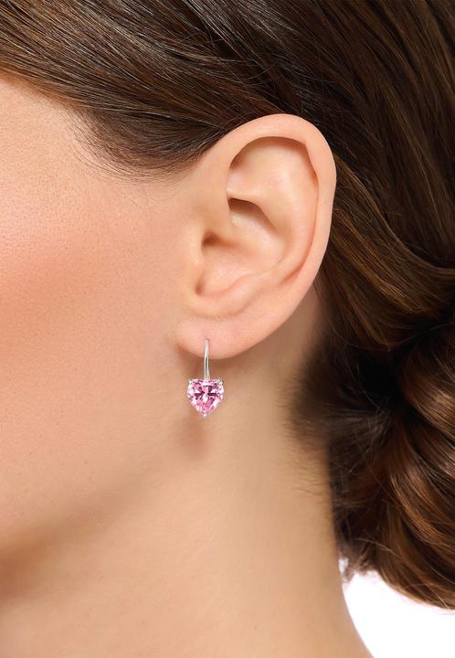 Produktbild Thomas Sabo Ohrhänger mit pinkfarbenem Zirkonia-Herz Silber (925er Silber)