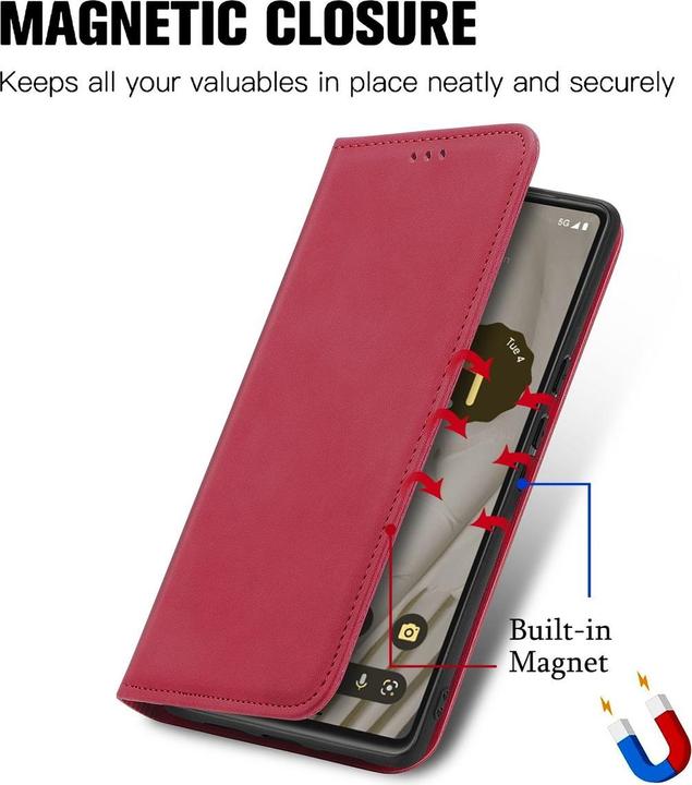 Actual product image König Design Case Mobile Protection for Google Pixel 7A Case Cover Flip Pocket Wallet Cases New (Google Pixel 7a)