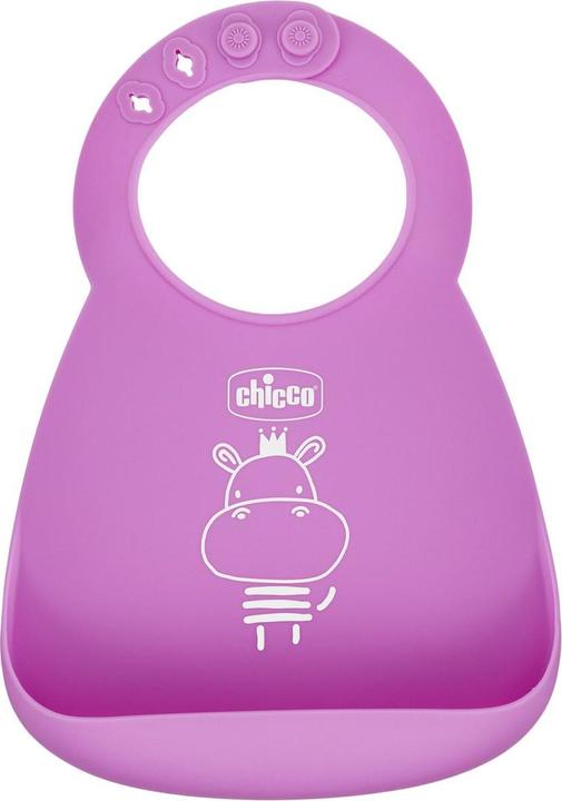Chicco EASY BIB - Bavoir en silicone - PINK - 6m (6 mois)