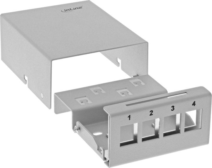 Produktbild InLine Patchfeld-Dose Aufputz für 4x Keystone RJ45