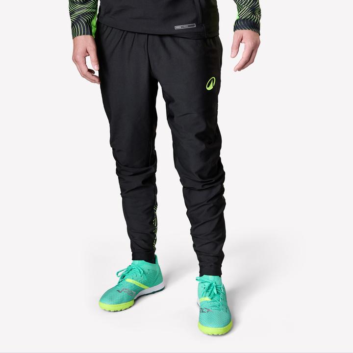 Actual product image Kipsta Damen/Herren Fussball Trainingshose - VIRALTO Wave schwarz/neongelb (W32/L33)