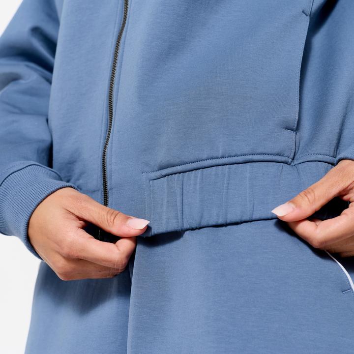 Produktbild Domyos Bomberjacke mit Reissverschluss Damen blau mit weiss (XS)