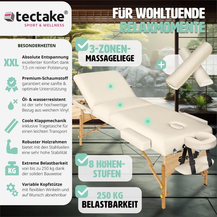 Produktbild tectake 3 Zonen Massageliege-Set