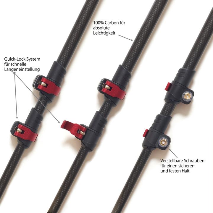 Actual product image Steinwood Carbon Nordic Walking Stöcke verstellbar mit Teleskop und Klemmverschluss mit extra Gummipuffer (135 cm)
