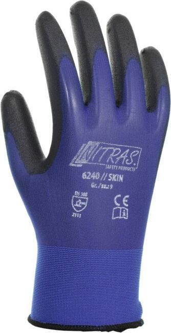 Image du produit Nitras Gants Skin taille 10 bleu/noir EN 388 EPI catégorie II (10)