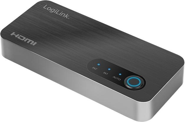 Immagine prodotto LogiLink Switch HDMI, 2x1 porte, 8K/60 Hz, HDCP, HDR, VRR, CEC