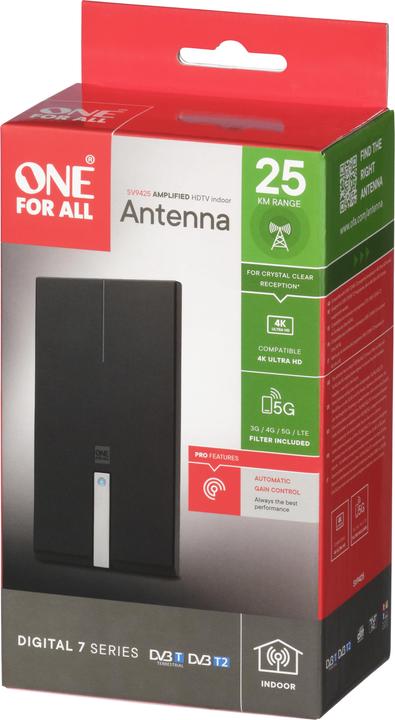 Produktbild One for All HD Indoor Antenna UHF/VHF AGC Euro (Flachantenne, 44 dB, DVB-T / -T2)