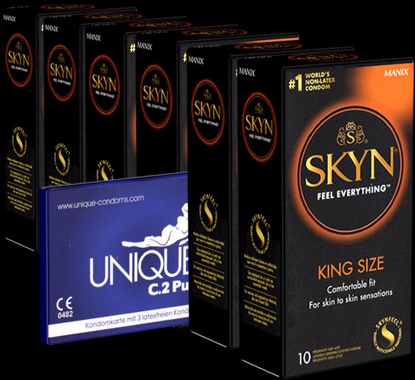 Produktbild Skyn «King Size» - Vorteilspack - 60 (6x10) latexfreie Kondome + 1x Kamyra Unique Pull gratis! (63 Stk.)