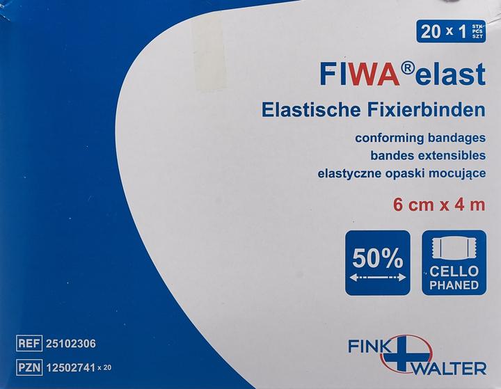 Produktbild Fiwa Elastische Fixierbinden 6cmx4m weiss einzeln in Cellux verpackt