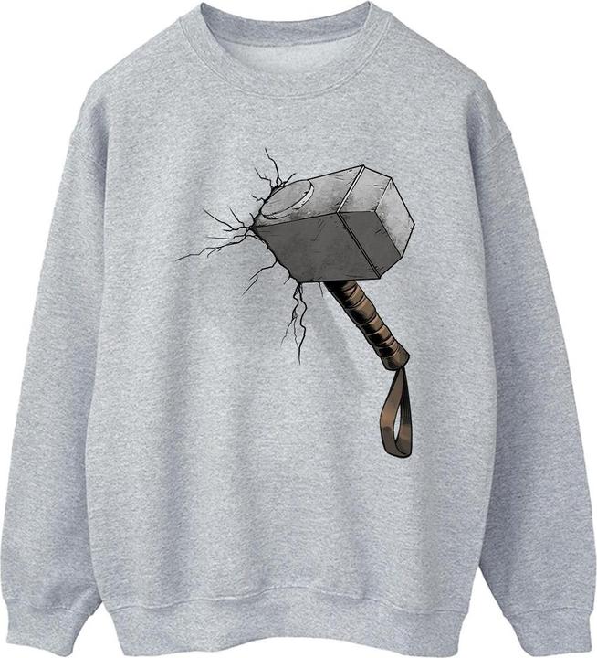 Actual product image Marvel Mens Thor Hammer Crack Sweatshirt (M)