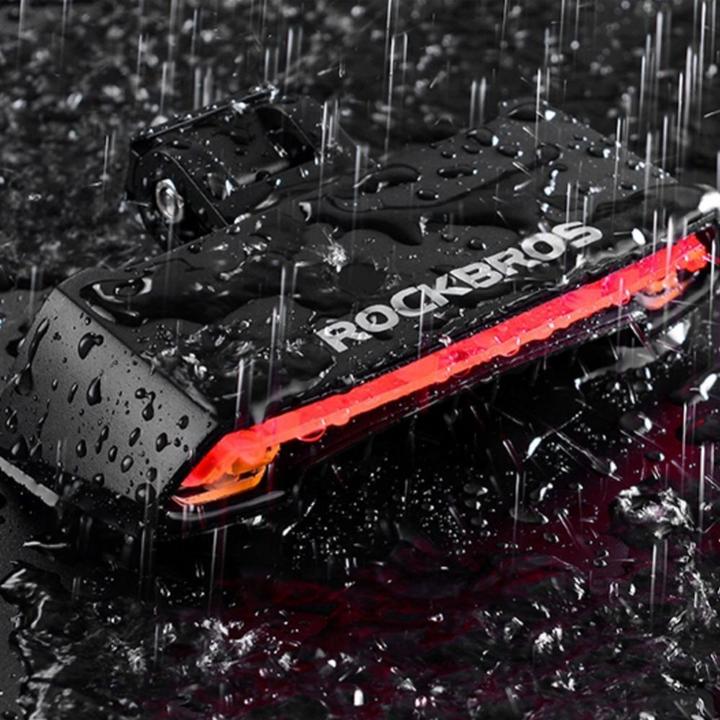 Actual product image Rockbros LKWD-R1 rear bicycle light with laser and remote control + micro USB cable - USB-A - black