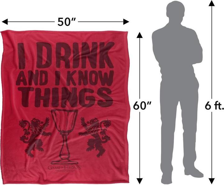 Actual product image Game of Thrones I Drink And I Know Thinga Blanket (152 x 127 cm)