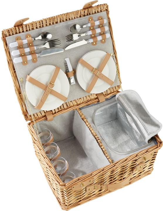 Produktbild tectake Picknickkorb Föhr für 4 Personen, mit Kühlfach & Zubehör