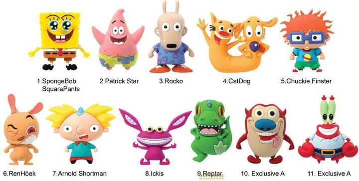 Monogram Int. Nickelodeon Classics 3D PVC-Taschenanhänger Series 1 Display (24)