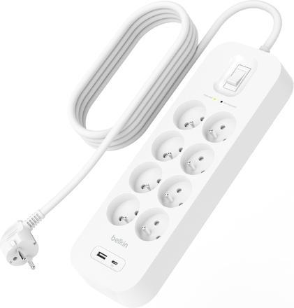 Image du produit Belkin Protection contre les surtensions avec sortie USB C 8 (8 x, PECO 7/5, 2 m)