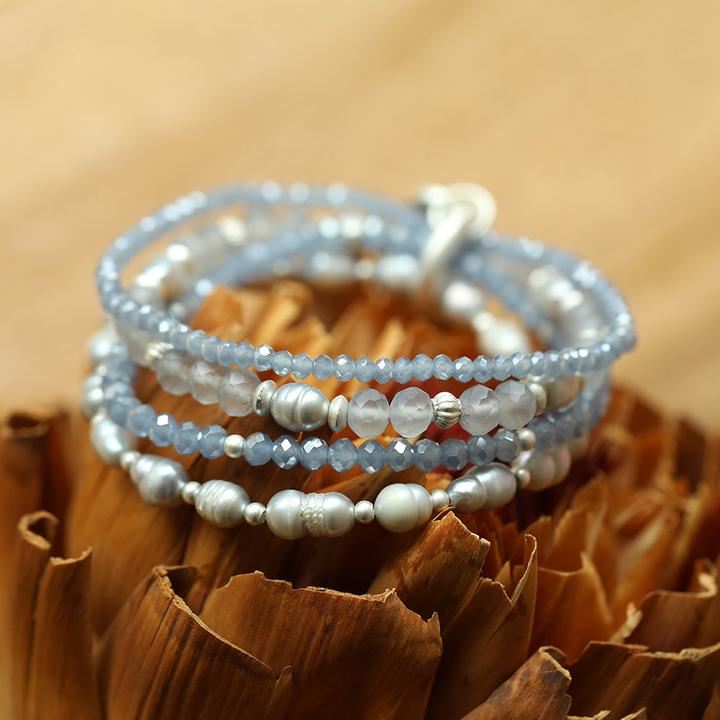 Andreani Armband mit echten Süsswasserperlen (8 cm, Steine)