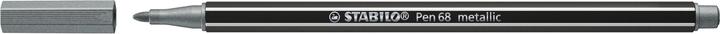 Actual product image STABILO Premium metallic felt-tip pen - Pen 68 metallic - pack of 10 - silver (Silver, 10 x)