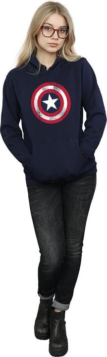 Image du produit Sweat à capuche Captain America Distressed Shield - Femmes/Ladies (XL)