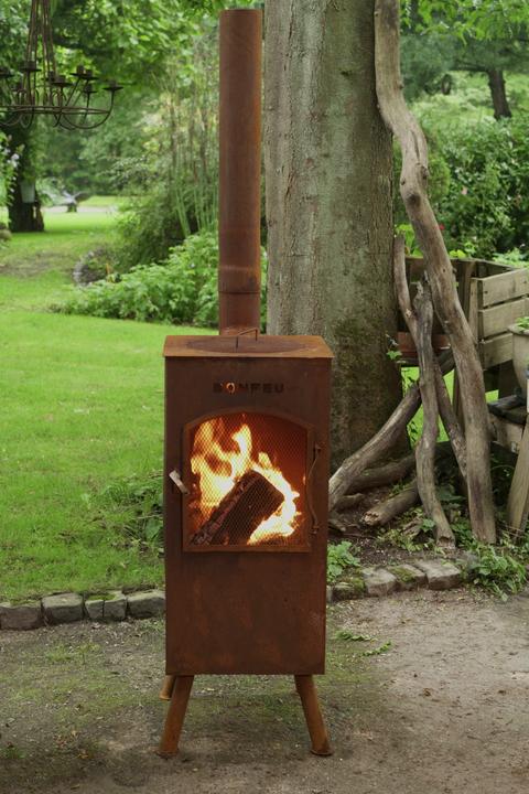 Actual product image Bonfeu BonCarr QLP Roest Tuinhaard - L 35 x W 35 x H 153 cm - Cortenstaal - bruin - Tuinhaard - Terrasverwa