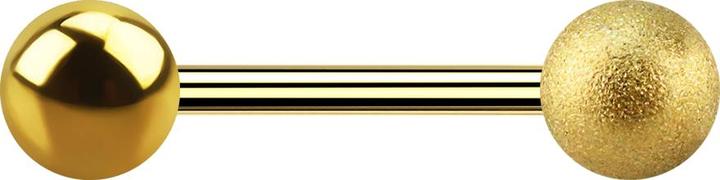 Actual product image Star Piercing Gold-plated barbell with ball and speckled ball (without brass, Surgical steel 316L)