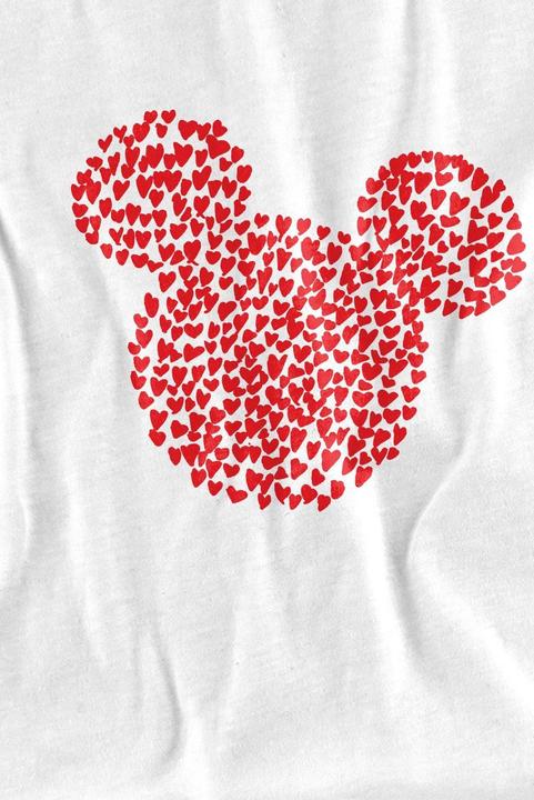 Actual product image Disney Childrens/Kids Mickey Mouse Heart Ears Silhouette Valentine's Day T-Shirt (140)